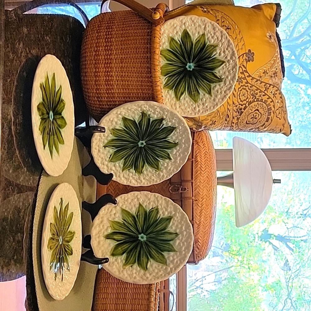 Set/5 Schramberg SMF Lily of the Valley Hand Painted Salad/Dessert Plates, 7.5"